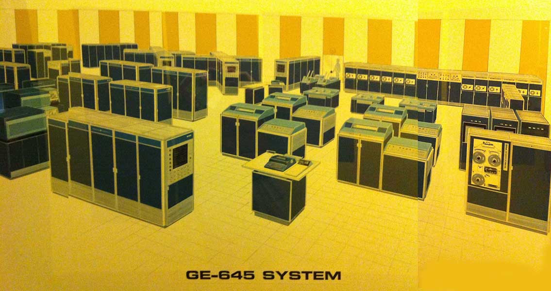 mainframe computer, over 50 cabinets
